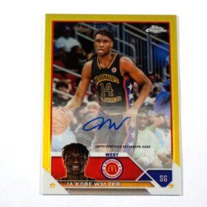 2023 Topps Chrome Auto Yellow Refractors #CAJW JA'Kobe Walter /75 Raptors  NM/MT